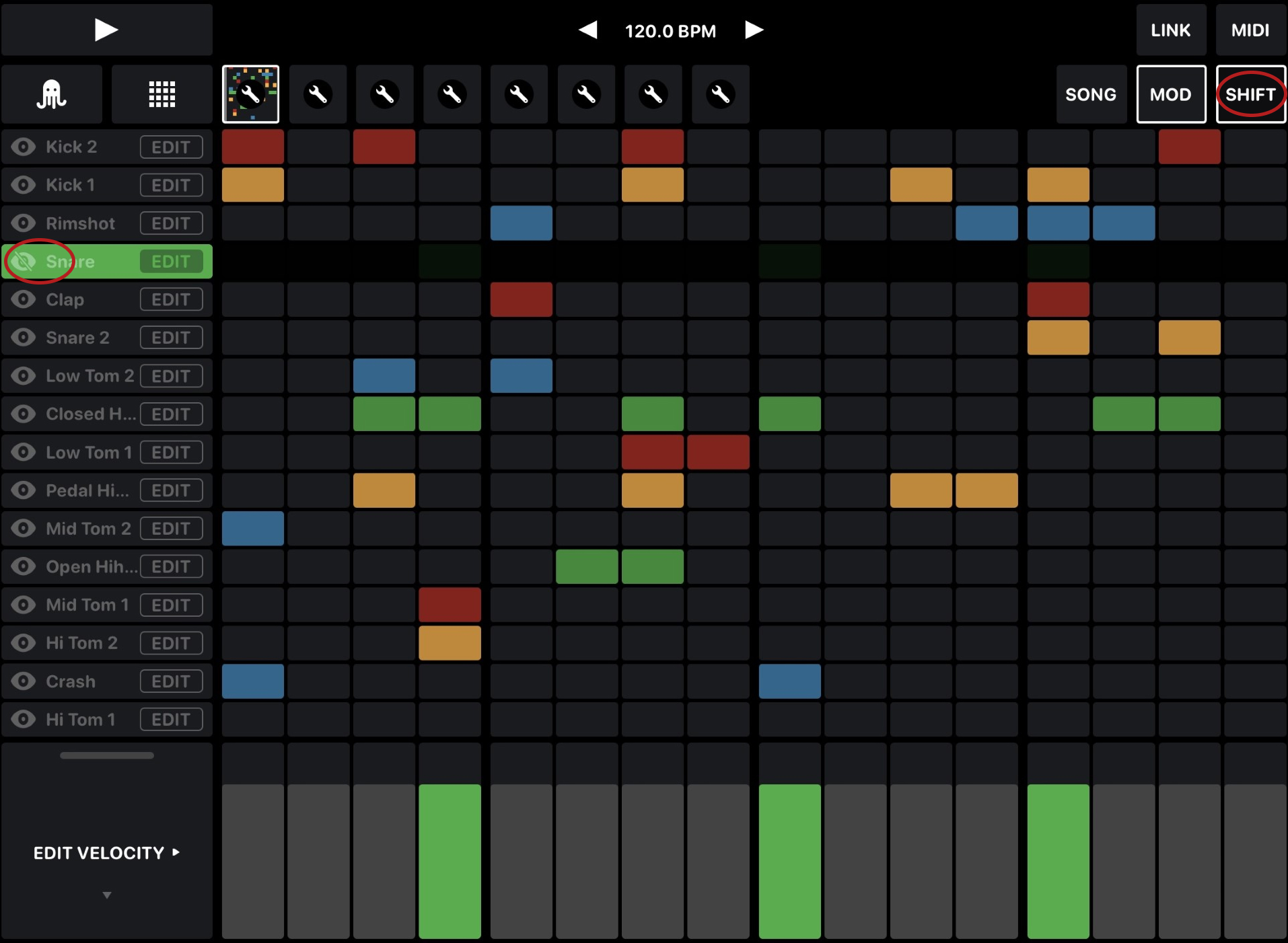 OCTACHRON MIDI Drum Sequencer (AUv3) for iOS - MIDI Setup